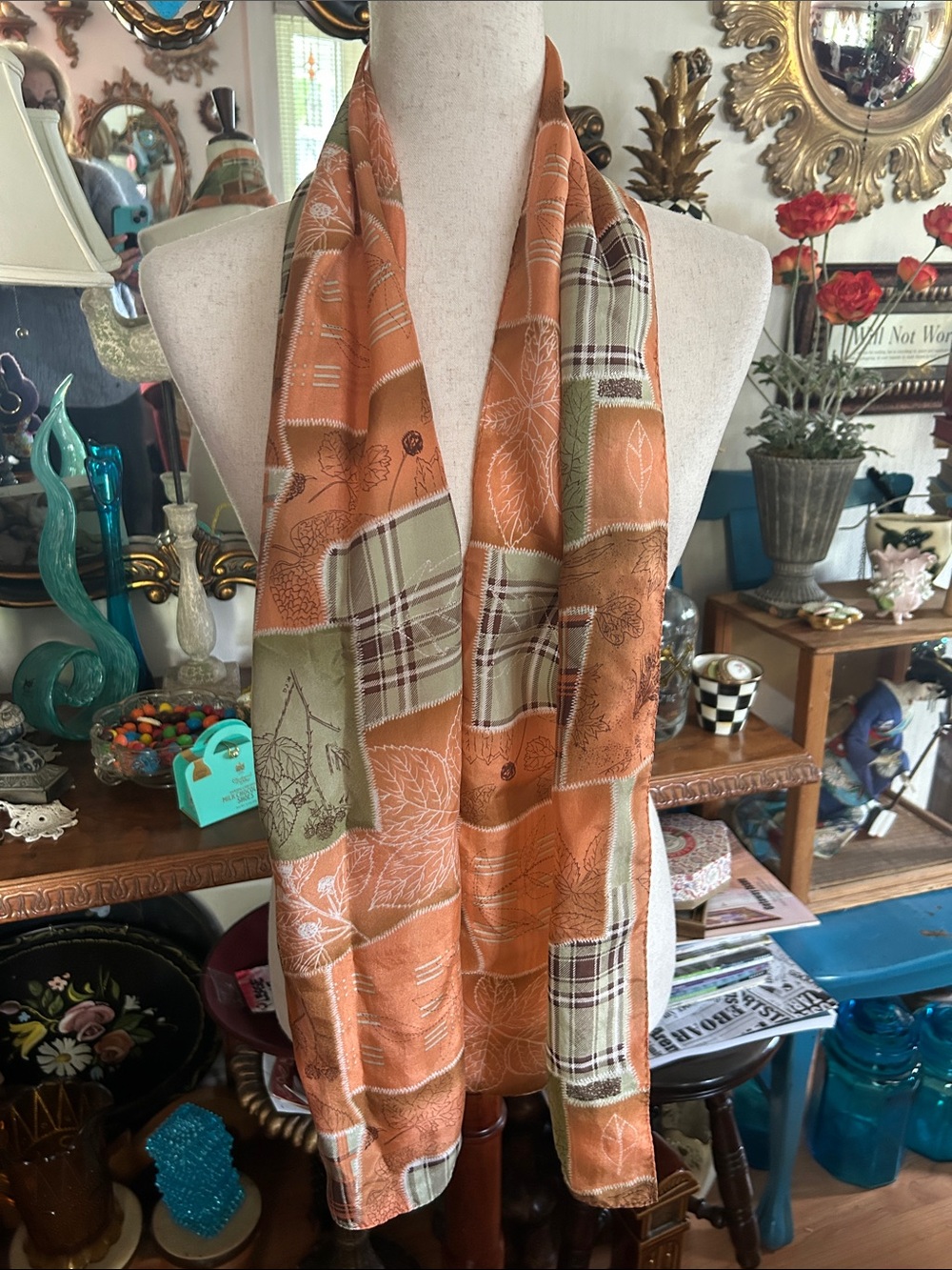 Vintage Patchwork Silk Scarf - Picture 1 of 15